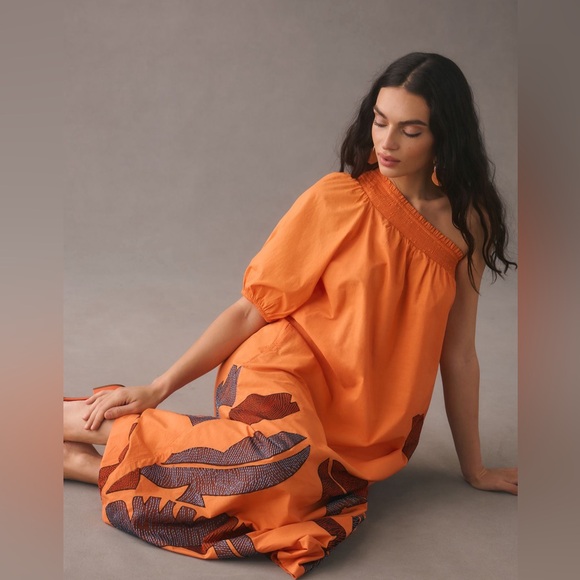 Maeve One-Shoulder Embroidered Maxi Dress - Picture 3 of 4